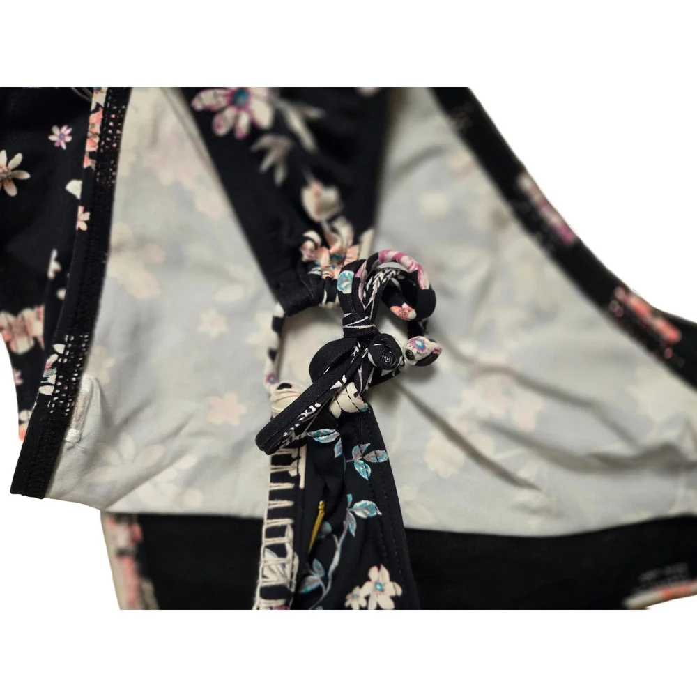 Sunseeker Australia Matching Black Floral Swim Vacation Bikini Set | 34D & M